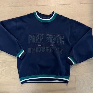 Vintage Penn State Sweatshirt with Striped Cuffs